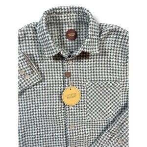 Common People Men's Small Granby Overshirt Tan Khaki Gray Button front 1‎ Pocket